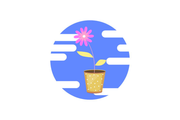 Cute Beauty Flowers Vector Icon for Graphics and Illustrations