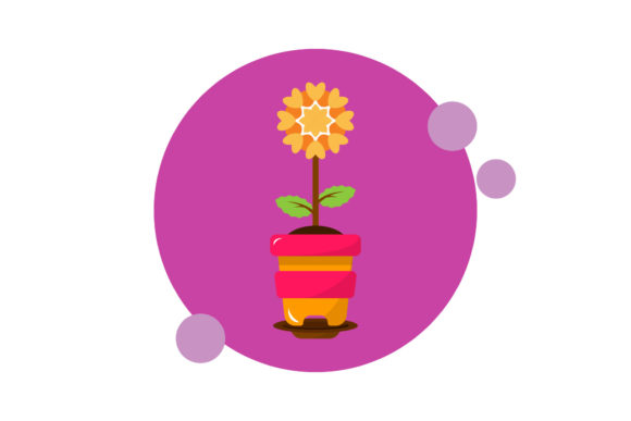 Cute Flowers Circle Bubble Style Graphics for Blog Illustrations