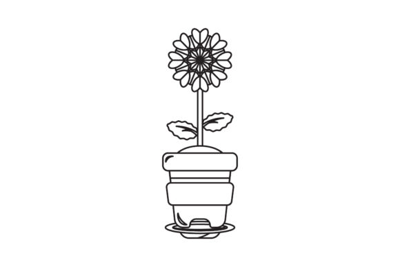 Cute Flowers Line Style Illustration for Graphics and Freebies