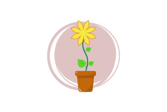 Cute Flowers with Pot Graphics for Illustrations