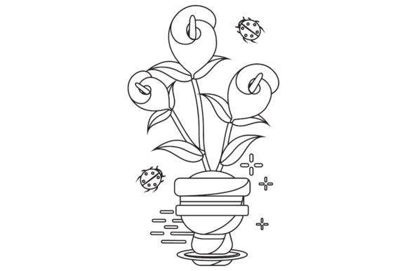 Flowers Cute Florals Line Style Graphics for Freebies