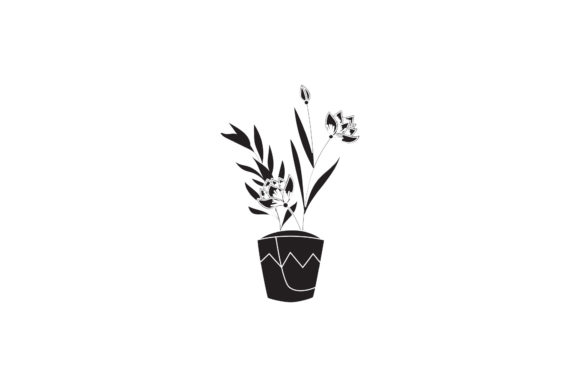 Flowers Cute Vector White Line Style Graphics Freebies