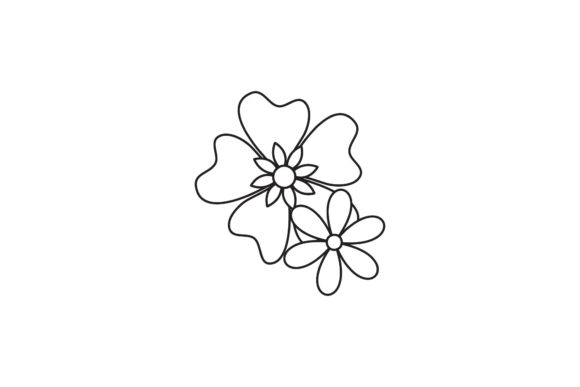 Flowers Icon Illustrations Line Styles for Graphics Freebies