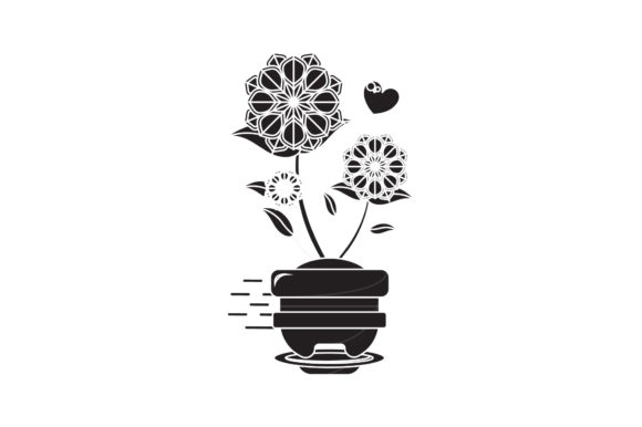 Flowers Icons Vector White Line Style Graphics Freebies