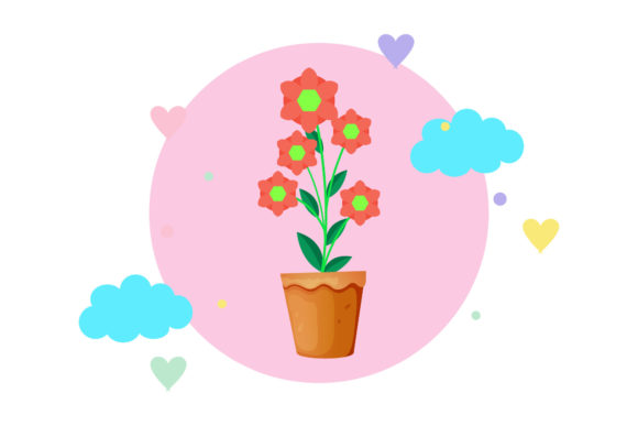 Flowers Pink Decoration Circle Cloud Graphics & Illustrations Review