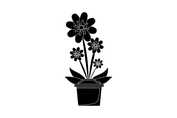 Flowers Pot Beautiful Black Icon: A Review for Graphics and Illustrations